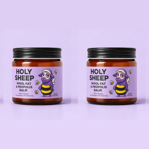 Two jars of Holy Sheep All-in-One Balm