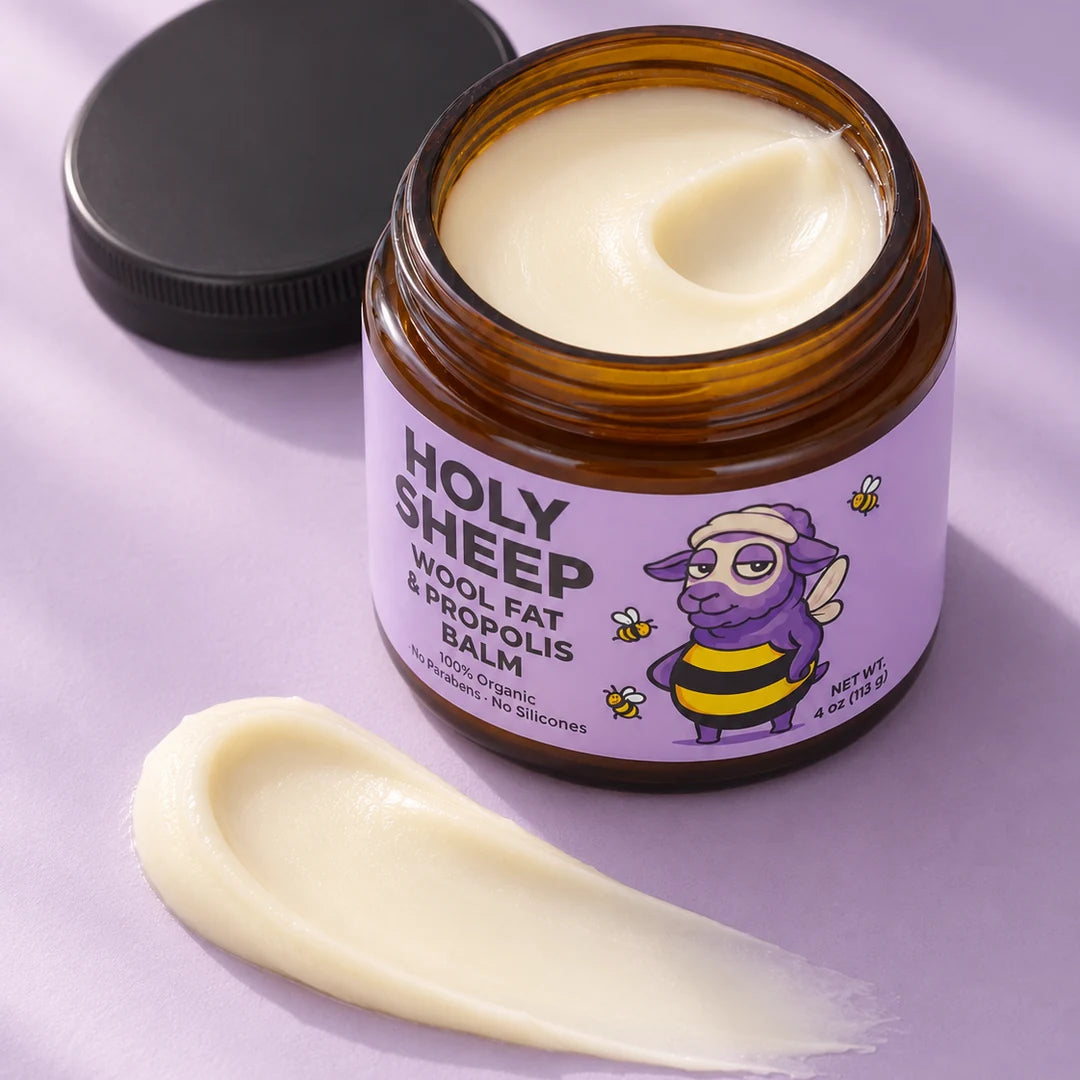 Holy Sheep balm texture and everyday care illustration