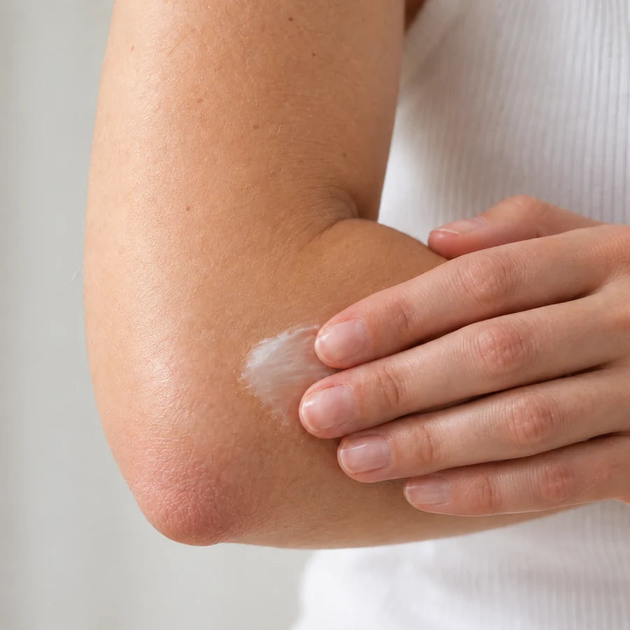 Body balm application illustration