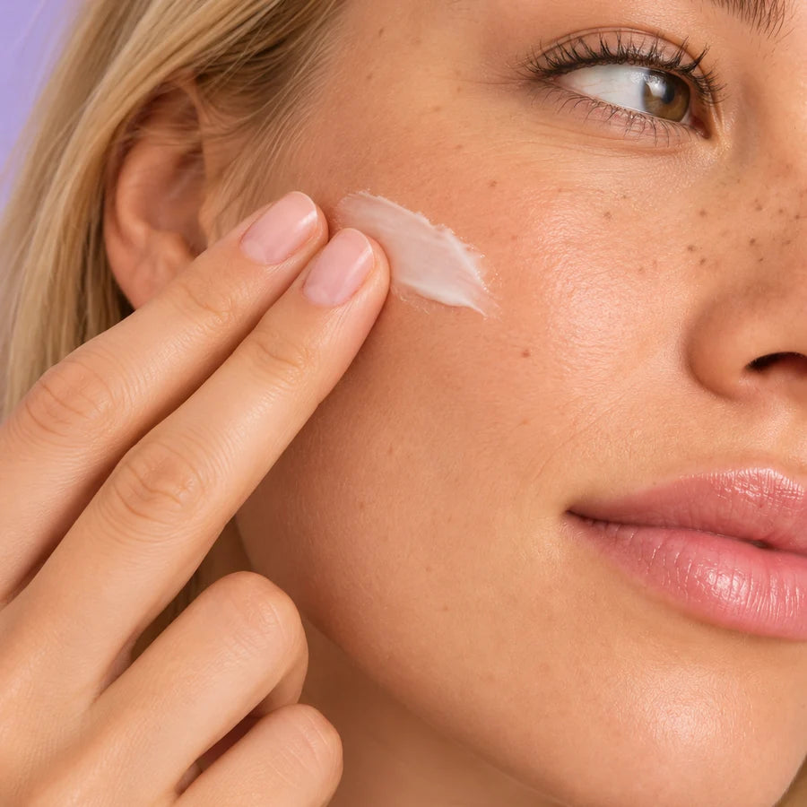 Face balm application illustration